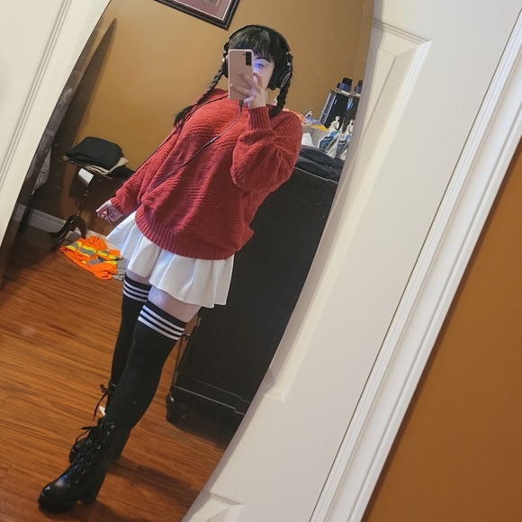 Vintage red Steel Sport knit long sleeve crewneck grandpa sweater medium - Picture 3 of 8